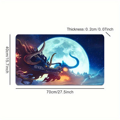 Extra-Large Dragon Anime Gaming Mouse Pad – Non-Slip & Washable - Cyber Setups - 27.5*15.7inch(70*40cm）