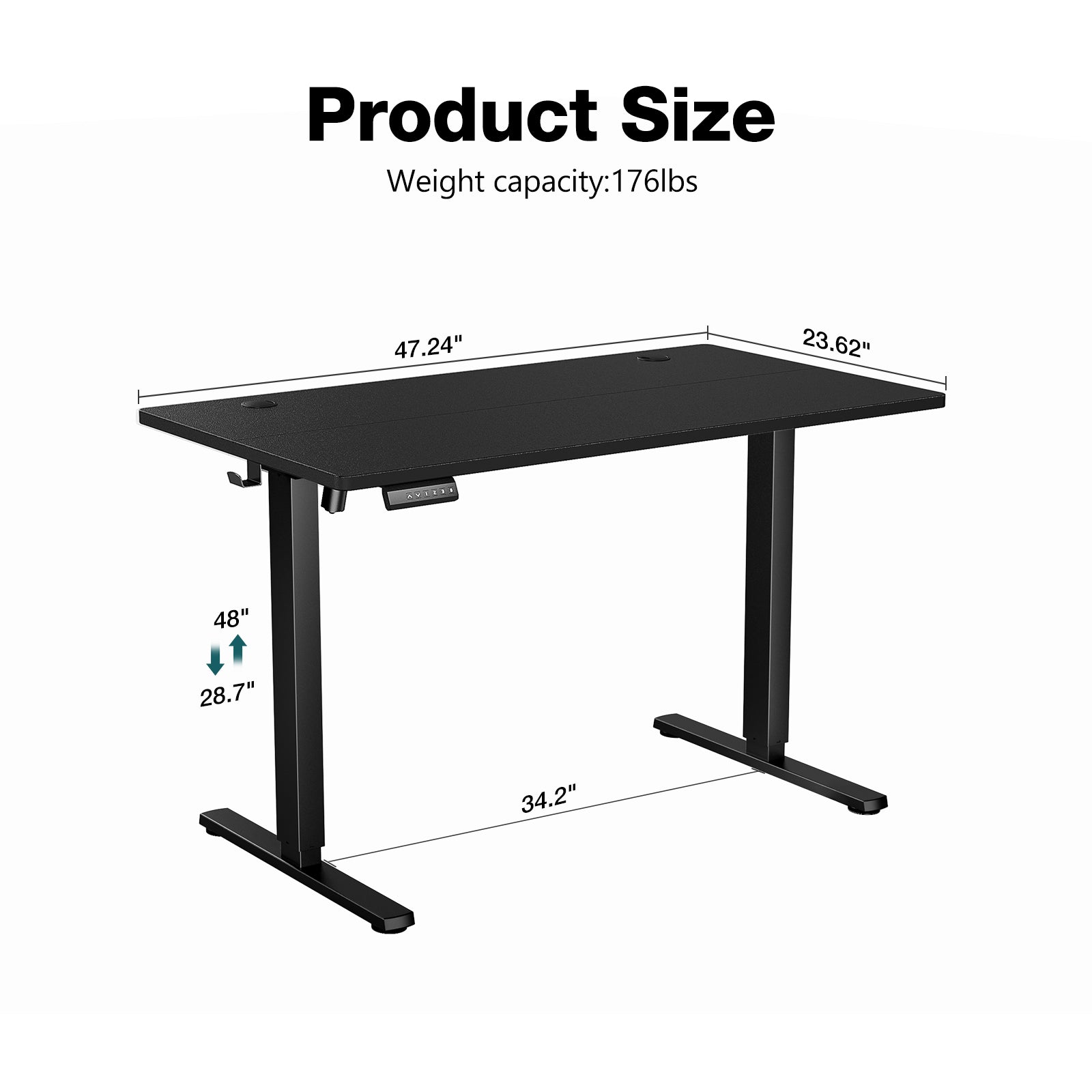 40"/48"/55"/63" Standing Desk With Adjustable Height Electric Sit-Stand Desk - Cyber Setups -