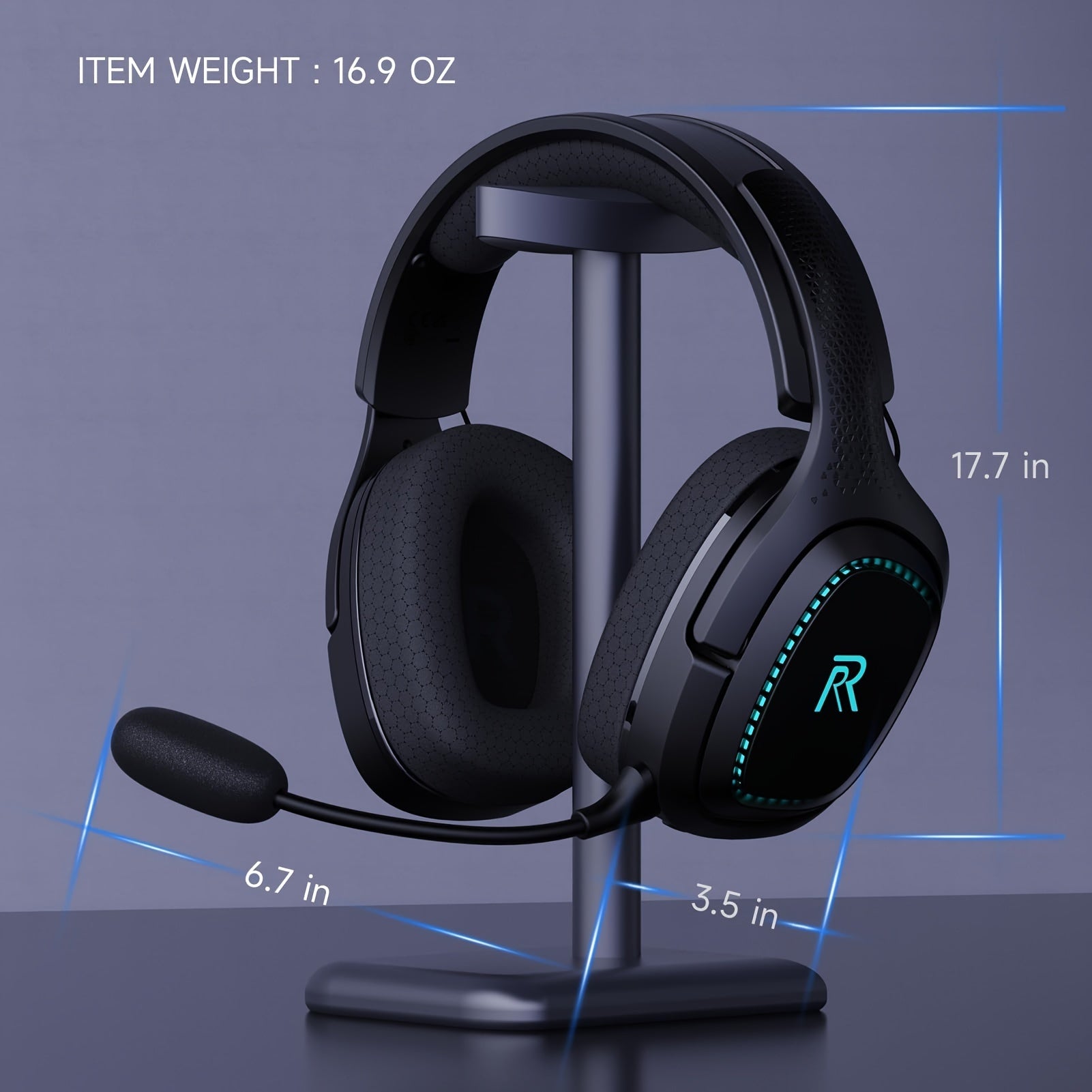 MTSPHEK 2.4GHz Wireless Gaming Headset – 45H Battery, Noise Canceling, 3.5mm Wired Mode - Cyber Setups - CT700