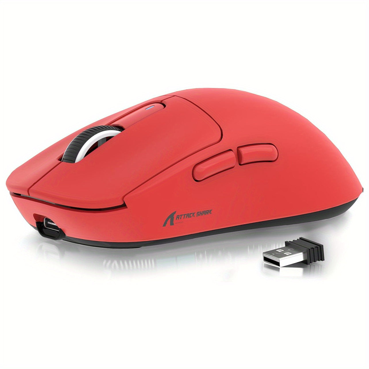 ATTACK SHARK X3 Superlight Wireless Gaming Mouse – 49g, White - Cyber Setups - Red