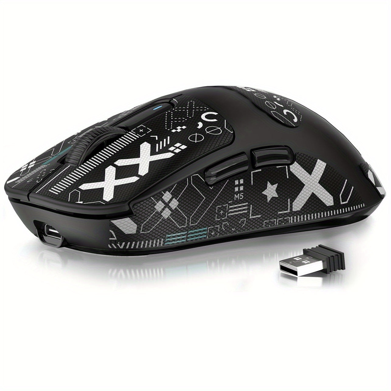 Attack Shark X3 Superlight Gaming Mouse, White - Cyber Setups - Black with Tape