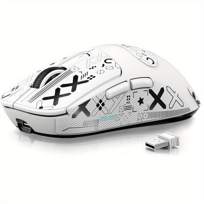 ATTACK SHARK X3 Superlight Wireless Gaming Mouse – 49g, White - Cyber Setups - White with Tape