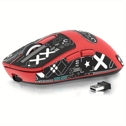 Attack Shark X3 Superlight Gaming Mouse, White - Cyber Setups - Red with Tape