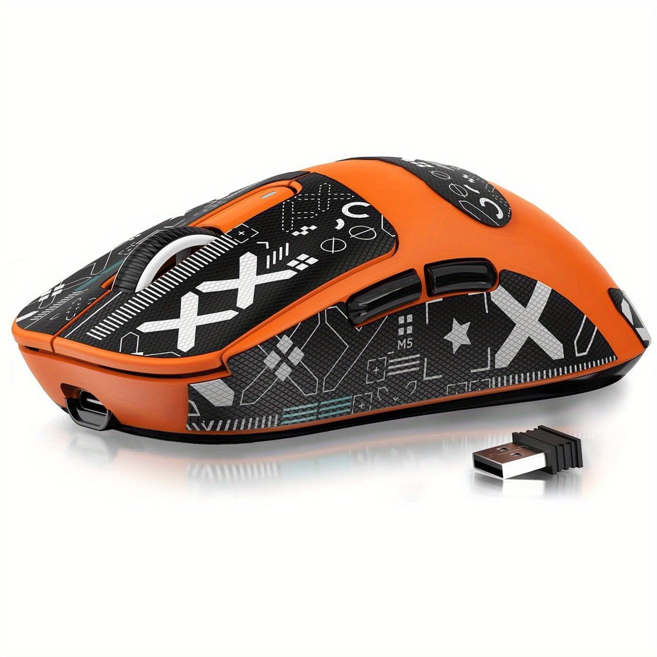 Attack Shark X3 Superlight Gaming Mouse, White - Cyber Setups - Orange with Tape