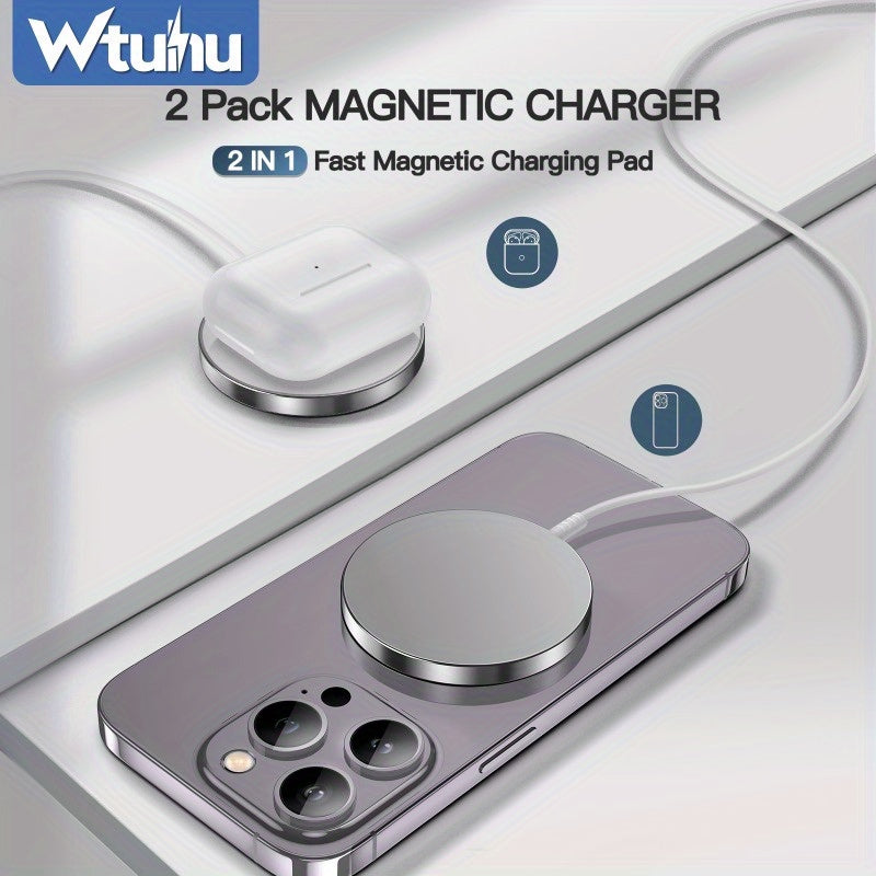 2 Pack Magnetic Wireless Charger iPhone 15W Fast Charger - Cyber Setups - 2 Pcs