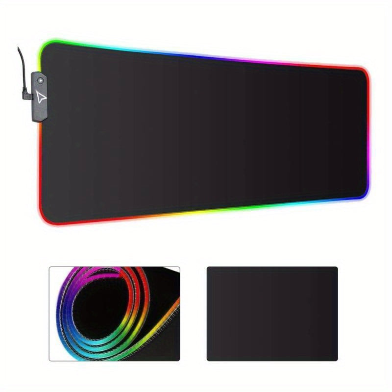 RGB Gaming Mouse Pad - 13 Expansion Modes, Soft and Non-slip Design - Cyber Setups - black_1721034762