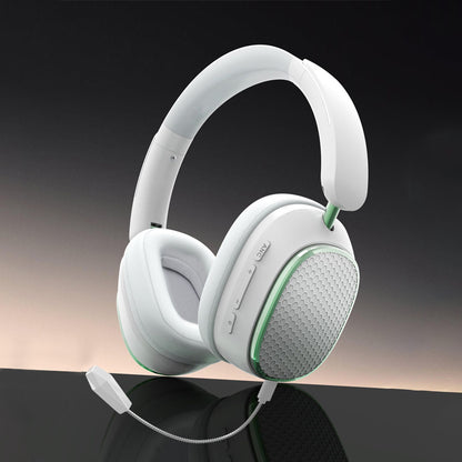 ANC On-Ear Wireless Headphones with Mic – Low Latency, Deep Bass, 60H Standby, USB-C Charging - Cyber Setups - white