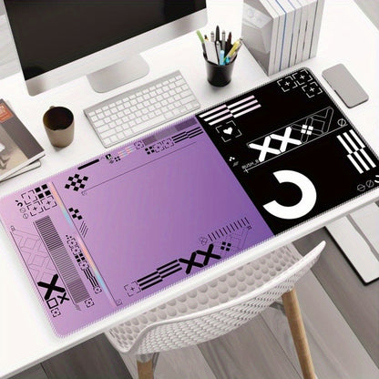 Office Shortcut Keys Pure Black Thickened Mouse Pad - Cyber Setups - Purple-black [31.5*11.81inch]