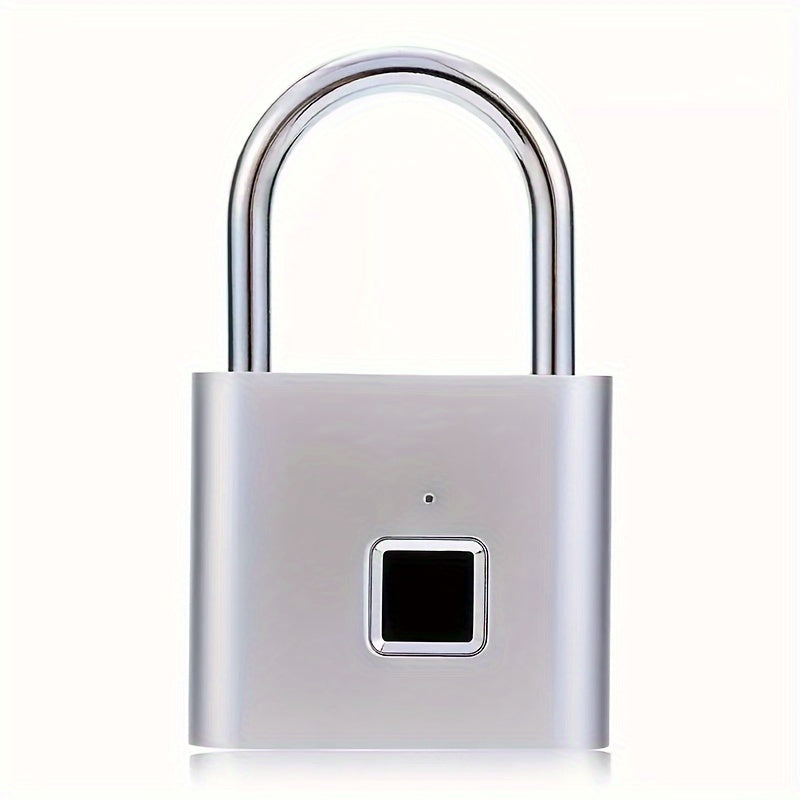 1pc Mini Smart Fingerprint Padlock - Cyber Setups - Slivery