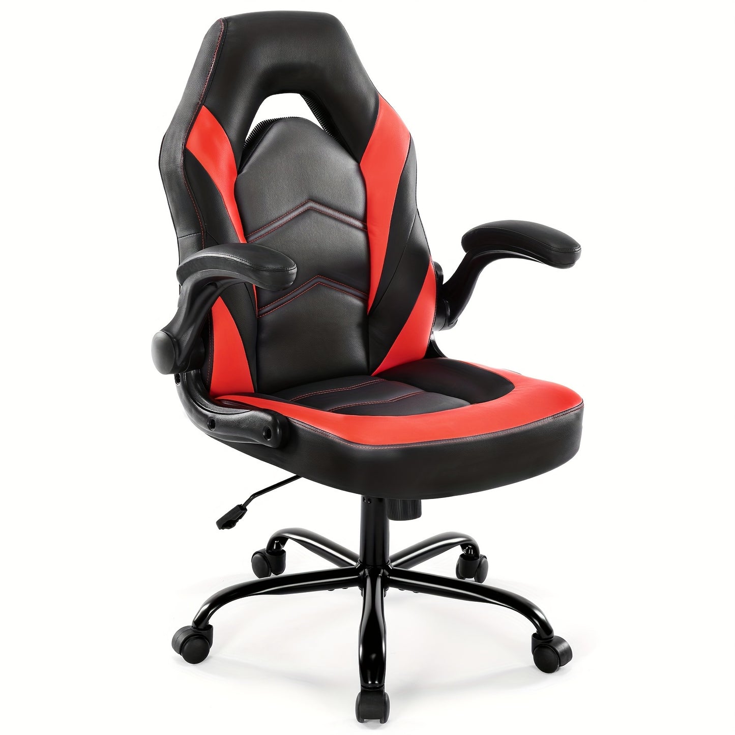 DUMOS Height Adjustable Ergonomic Gaming Chair with Lumbar Support - Cyber Setups - Red