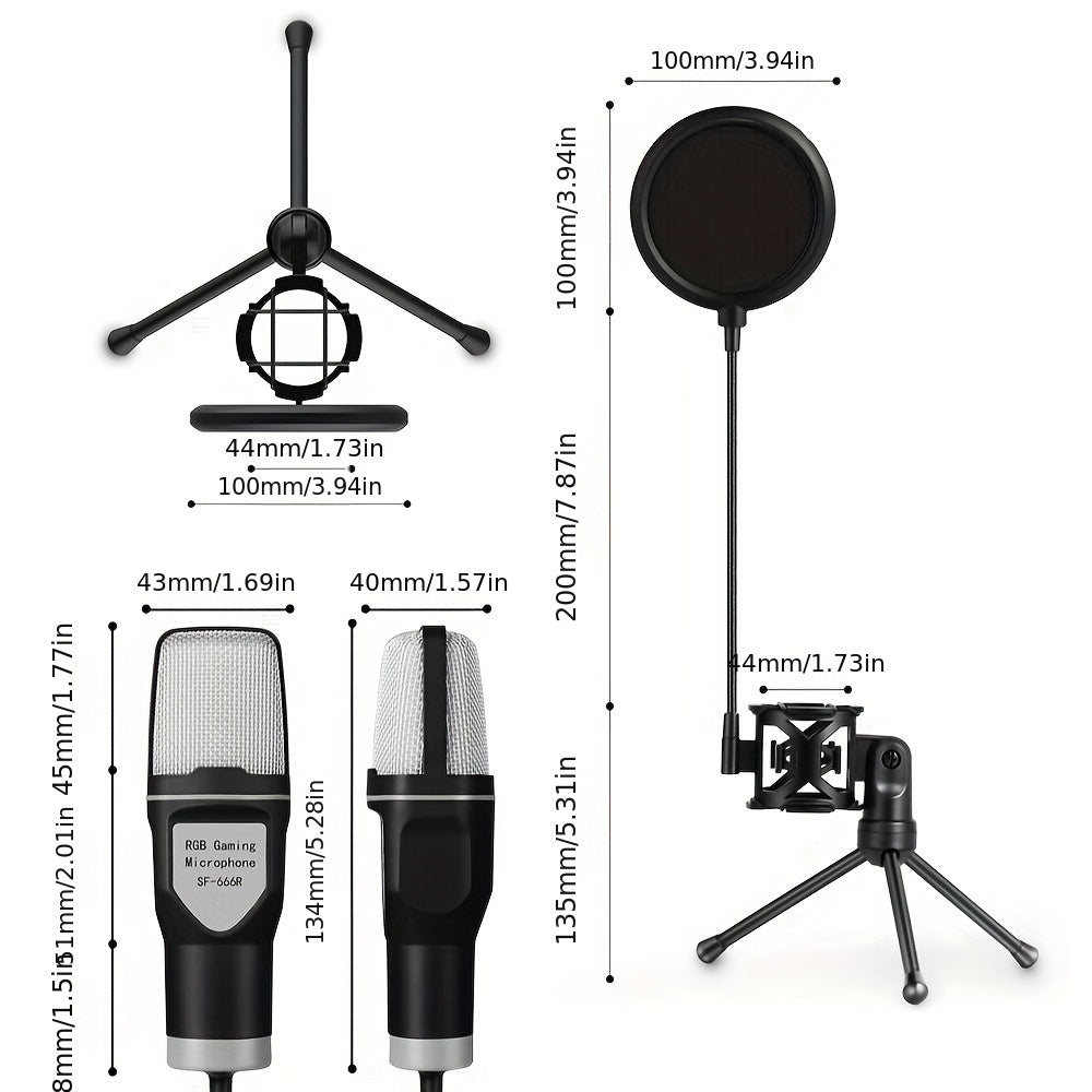 Gaming Microphone SF-666R RGB Anti-Spray Mesh Stand - Cyber Setups -