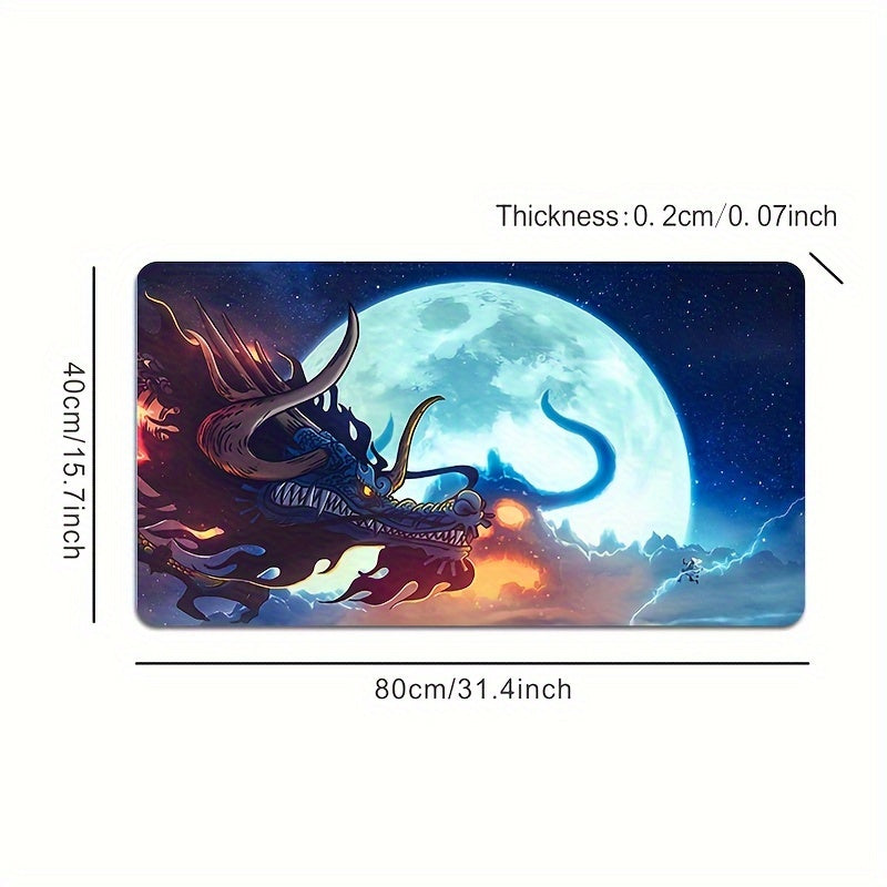 Extra-Large Dragon Anime Gaming Mouse Pad – Non-Slip & Washable - Cyber Setups - 31.4*15.7inch(80*40cm）