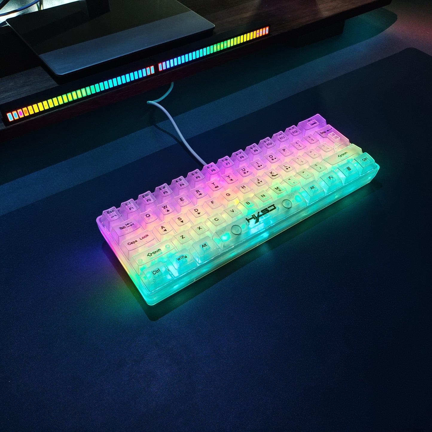 Full Transparent 61 Key Keyboard - Cyber Setups - V700TM