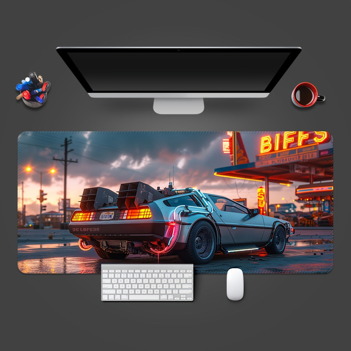 Retro Sports Car Gaming Mouse Pad – Large & Ultra-Sleek - Cyber Setups - 23.6*11.8inches(600x300x2mm)