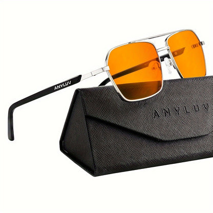 ANYLUV Blue Light Glasses High-quality Fashion Full-rim - Cyber Setups - Silvery/Black