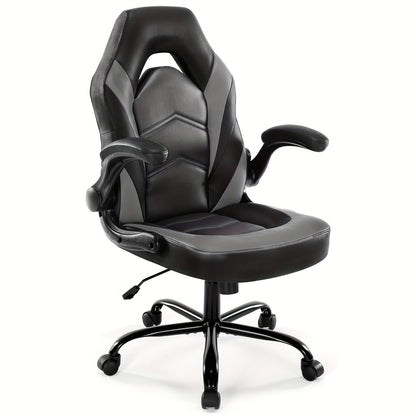 DUMOS Height Adjustable Ergonomic Gaming Chair with Lumbar Support - Cyber Setups - Gray