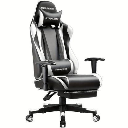 GTRACING Racing Style Ergonomic Gaming Chair with Reclining Function - Cyber Setups - White