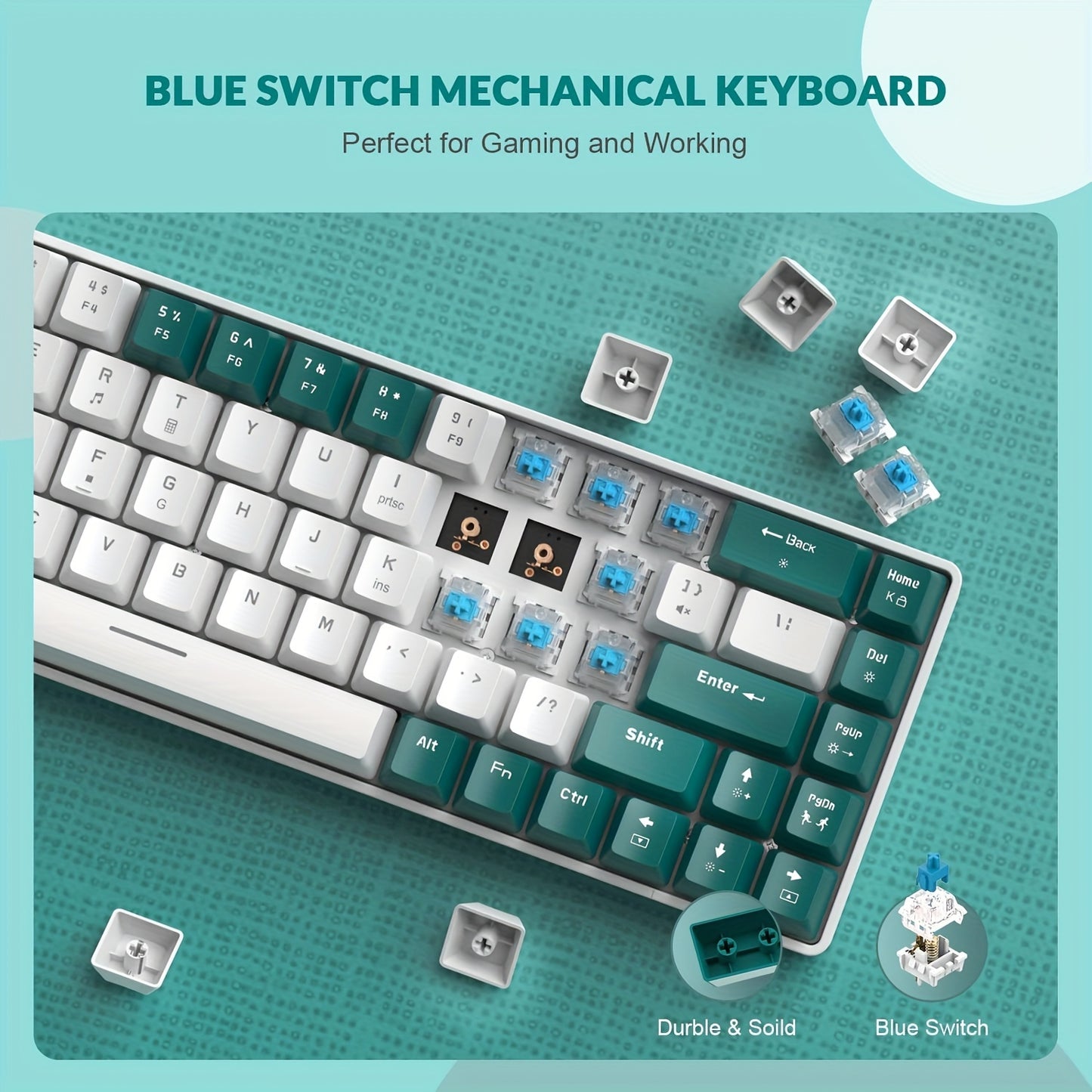 RK-T8 Wired 65% Mechanical Gaming Keyboard - Cyber Setups -