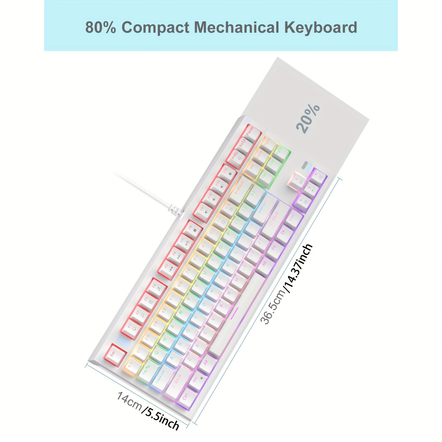 MageGee 75% Mechanical Gaming Keyboard - Compact TKL Wired, Blue Switches - Cyber Setups - Black&Blue(Brown Switch)