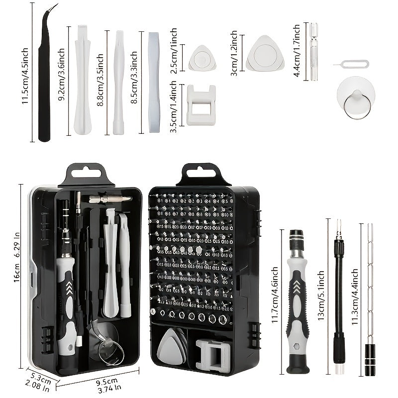 115 In 1 Computer Repair Kit Magnetic Precision Screwdriver Set - Cyber Setups -