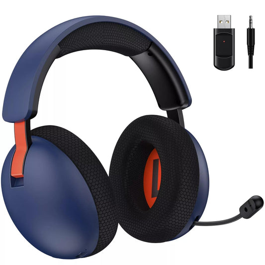 2.4GHz Wireless Gaming Headset – Lag-Free, Multiplatform Headphones for PS5, PS4, PC - Cyber Setups - Dark blue