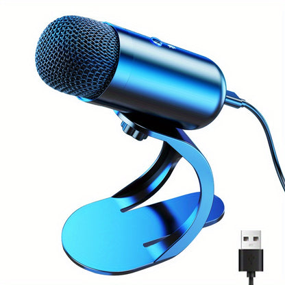 Professional USB Microphone Kit Plug & Play for Studio - Cyber Setups - Blue