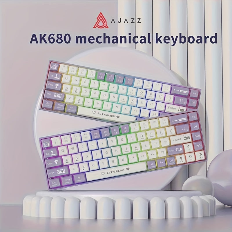 Ajazz AK680 Wired Game Mechanical Keyboard - Cyber Setups -