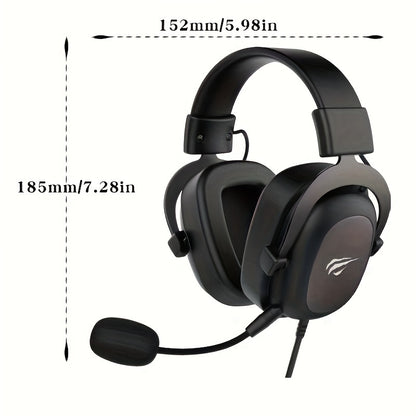 HAVIT Gaming Headset with Microphone – Noise Cancellation, 3D Surround Sound, Wired for Xbox, PS5, PC - Cyber Setups - Black