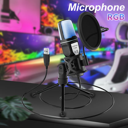 Gaming Microphone SF-666R RGB Anti-Spray Mesh Stand - Cyber Setups -