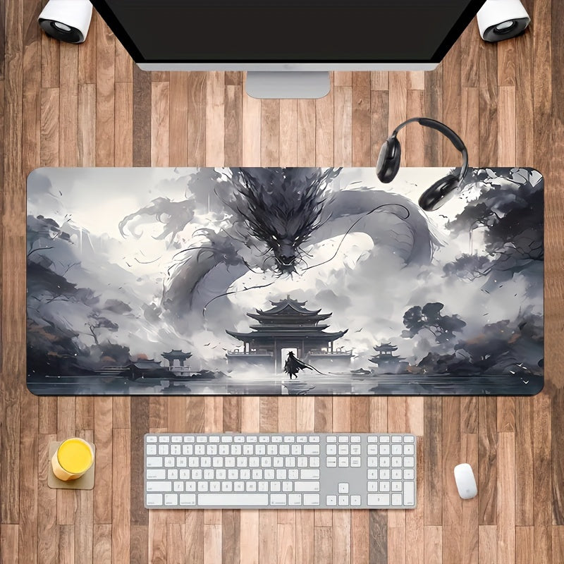 Extra-Large Dragon Design Gaming Mouse Pad – XXL Non-Slip Desk Mat - Cyber Setups - 300*800*mm/11.8*31.5inch