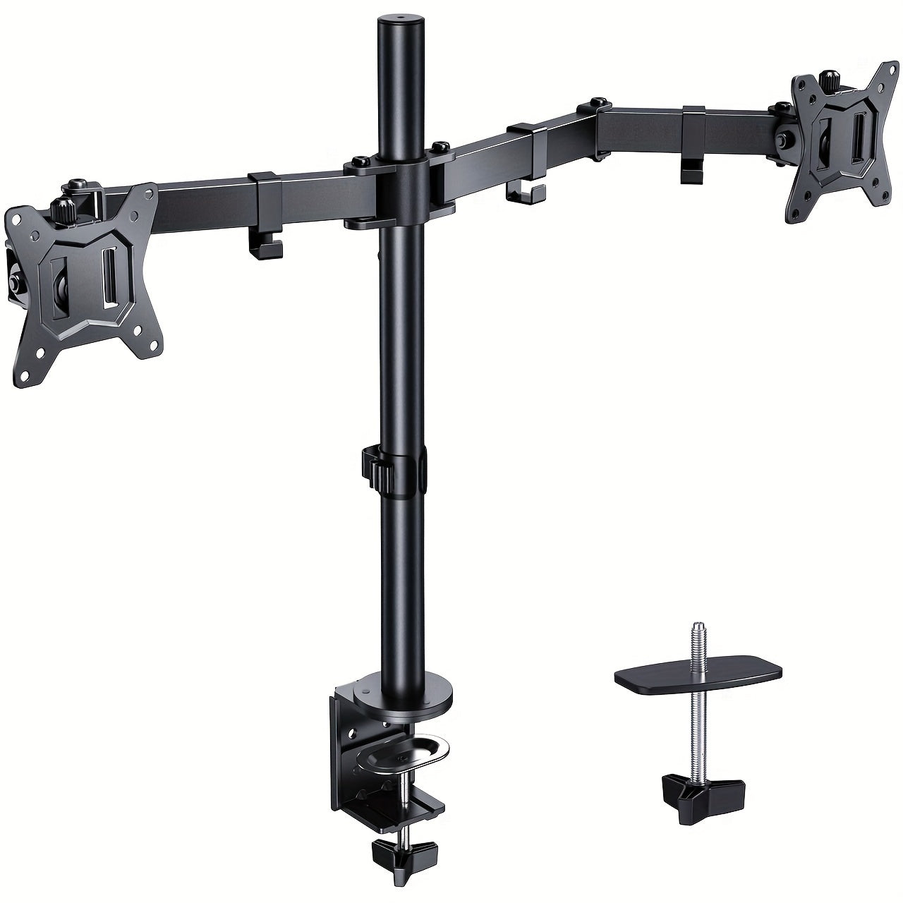 Black Dual Arm Monitor Holder For 13" To 32" Displays, Up To 17.6lbs - Cyber Setups -