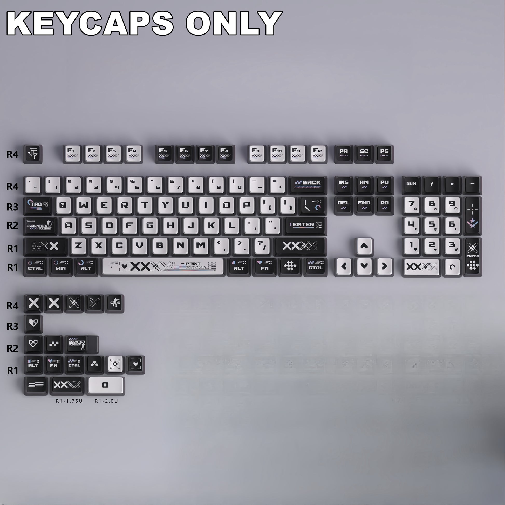 Premium 122-Key PBT Keycap Set for Mechanical Gaming Keyboards - Cyber Setups - PBT+PC OEM Keycap Set / 122 Keys