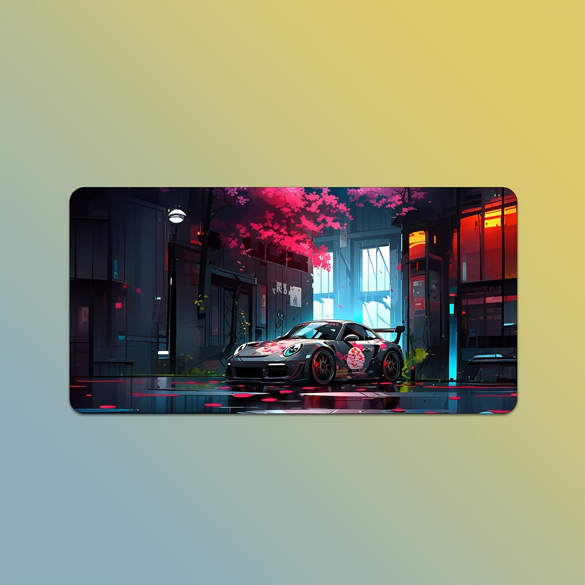 Large Racing Car Gaming Mouse Pad – Anime Street Design - Cyber Setups - 23.62inch*11.81inch