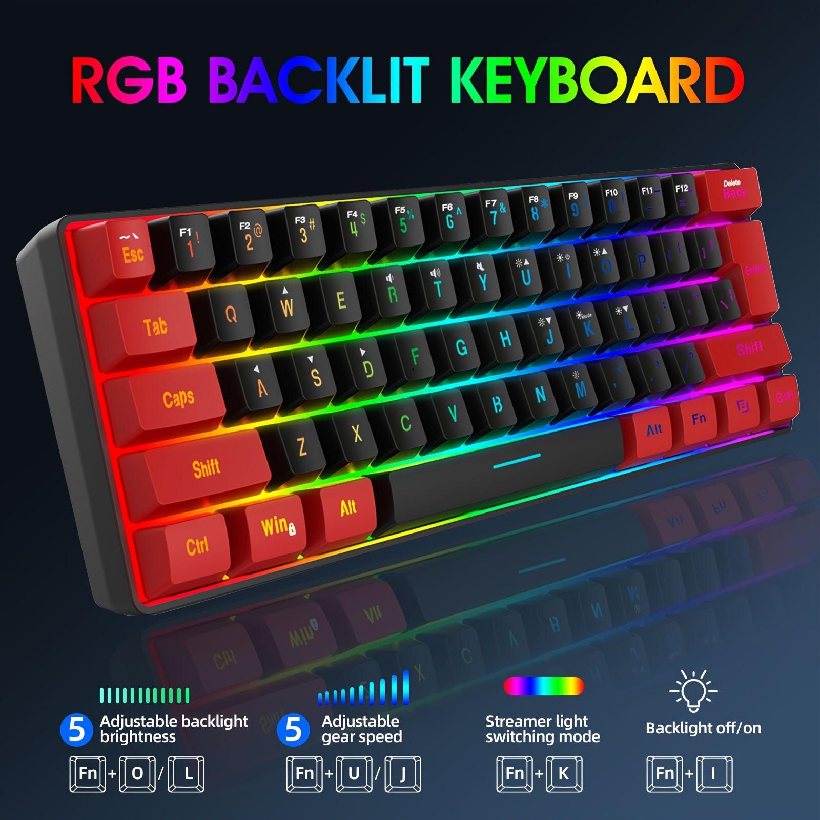 60% Wired Gaming Keyboard - Cyber Setups -