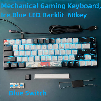 68 Keys Portable 60% Mechanical Gaming Keyboard - Cyber Setups -