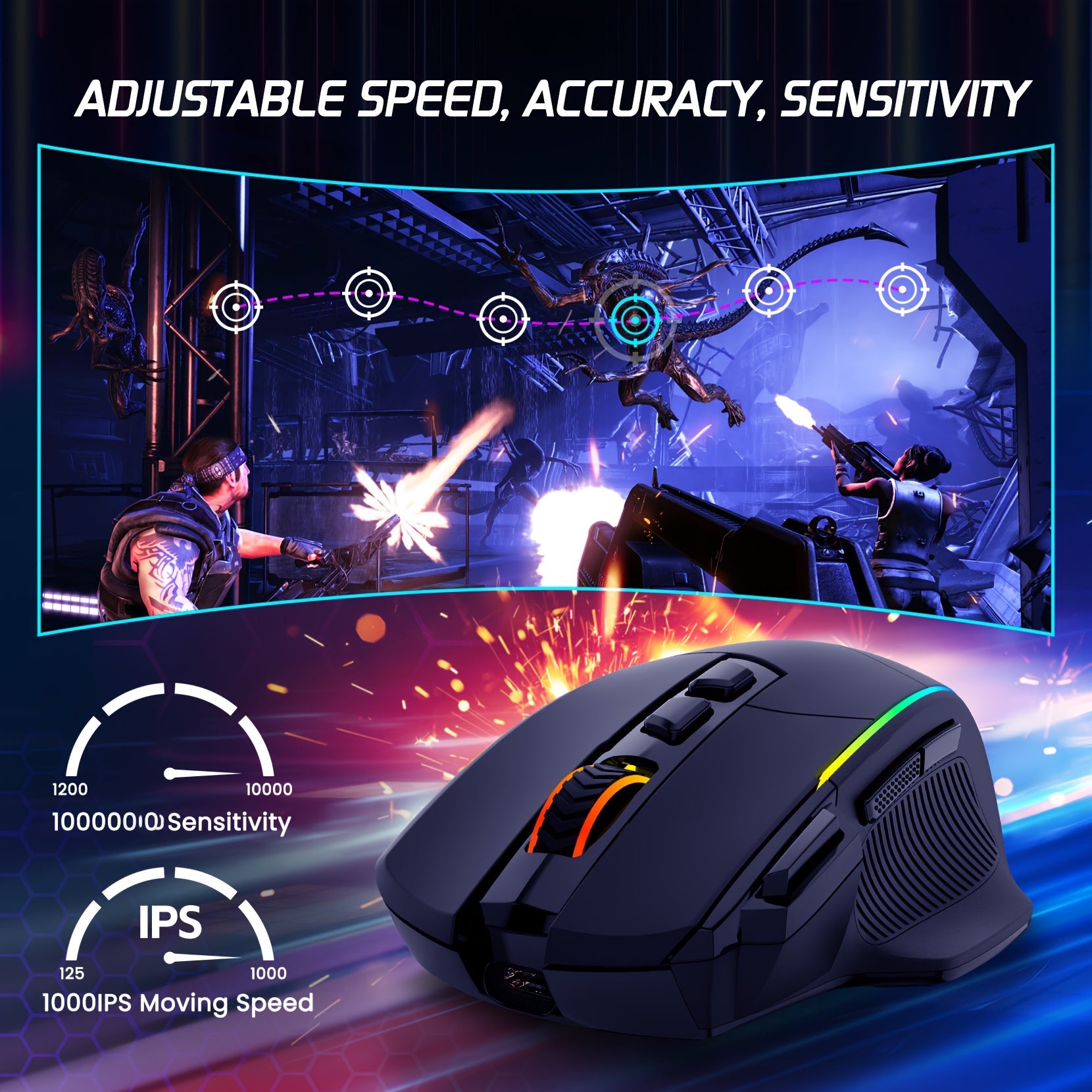 Wireless Gaming Mouse, Tri-Mode 2.4G/USB-C/Wireless - Cyber Setups -