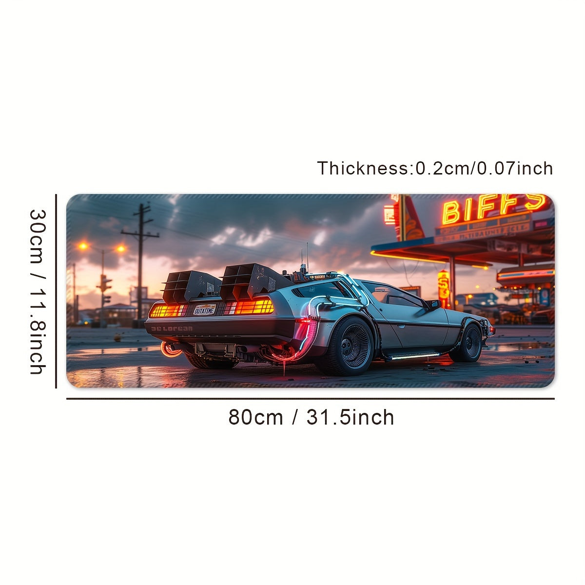 Retro Sports Car Gaming Mouse Pad – Large & Ultra-Sleek - Cyber Setups - 31.5*11.8inches(800x300x2mm)