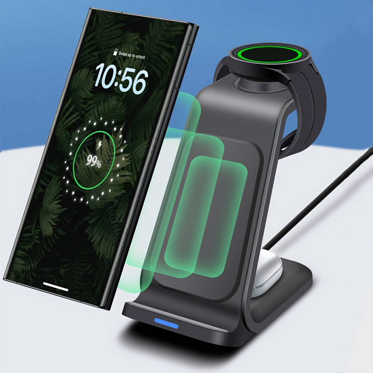 Wireless Charging Station, Travel Portable Charger 3 In 1 - Cyber Setups -