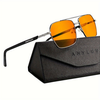 ANYLUV Blue Light Glasses High-quality Fashion Full-rim - Cyber Setups - Gunmetal/Black