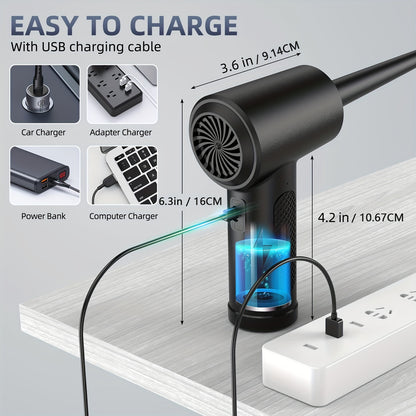 Compressed Air Duster, Air Duster Portable Air Blower With LED Light - Cyber Setups -