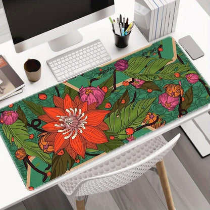 Office Shortcut Keys Pure Black Thickened Mouse Pad - Cyber Setups - Lotus【31.5*11.81inch】