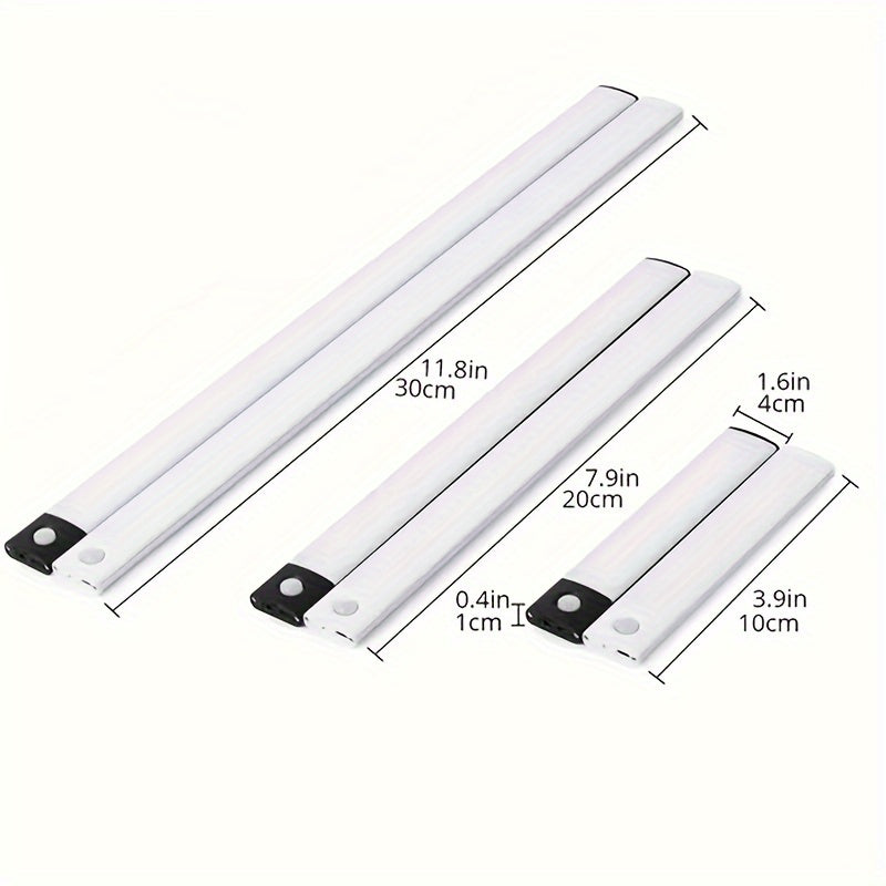 LED Motion Sensor Under Cabinet Closet Light USB Rechargeable Lamp Strip - Cyber Setups -