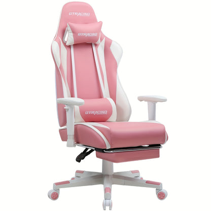 GTRACING Racing Style Ergonomic Gaming Chair with Reclining Function - Cyber Setups - pink