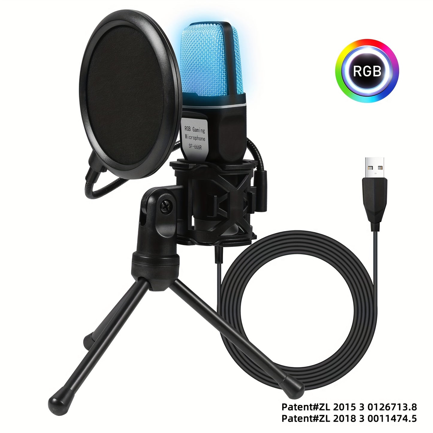 Gaming Microphone SF-666R RGB Anti-Spray Mesh Stand - Cyber Setups -