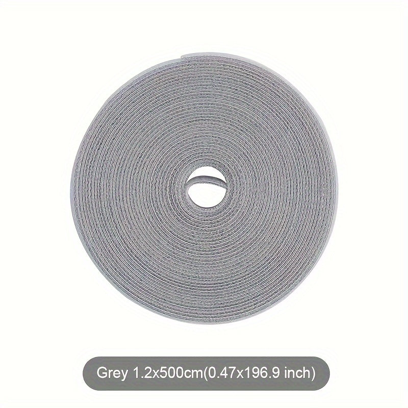 1 Roll 196.85inch Reusable Fastening Tape Cable Ties - Cyber Setups - Gray