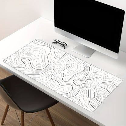 Black and white terrain line large mouse pad - Cyber Setups -