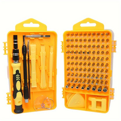 115 In 1 Computer Repair Kit Magnetic Precision Screwdriver Set - Cyber Setups - Yellow