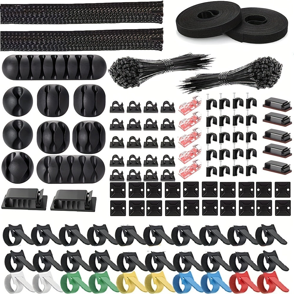 Ultimate Cord Management Kit - 300/315/325pcs Options For Keeping Your Office And Home Cables Tidy And Safe - Cyber Setups - 315pcs