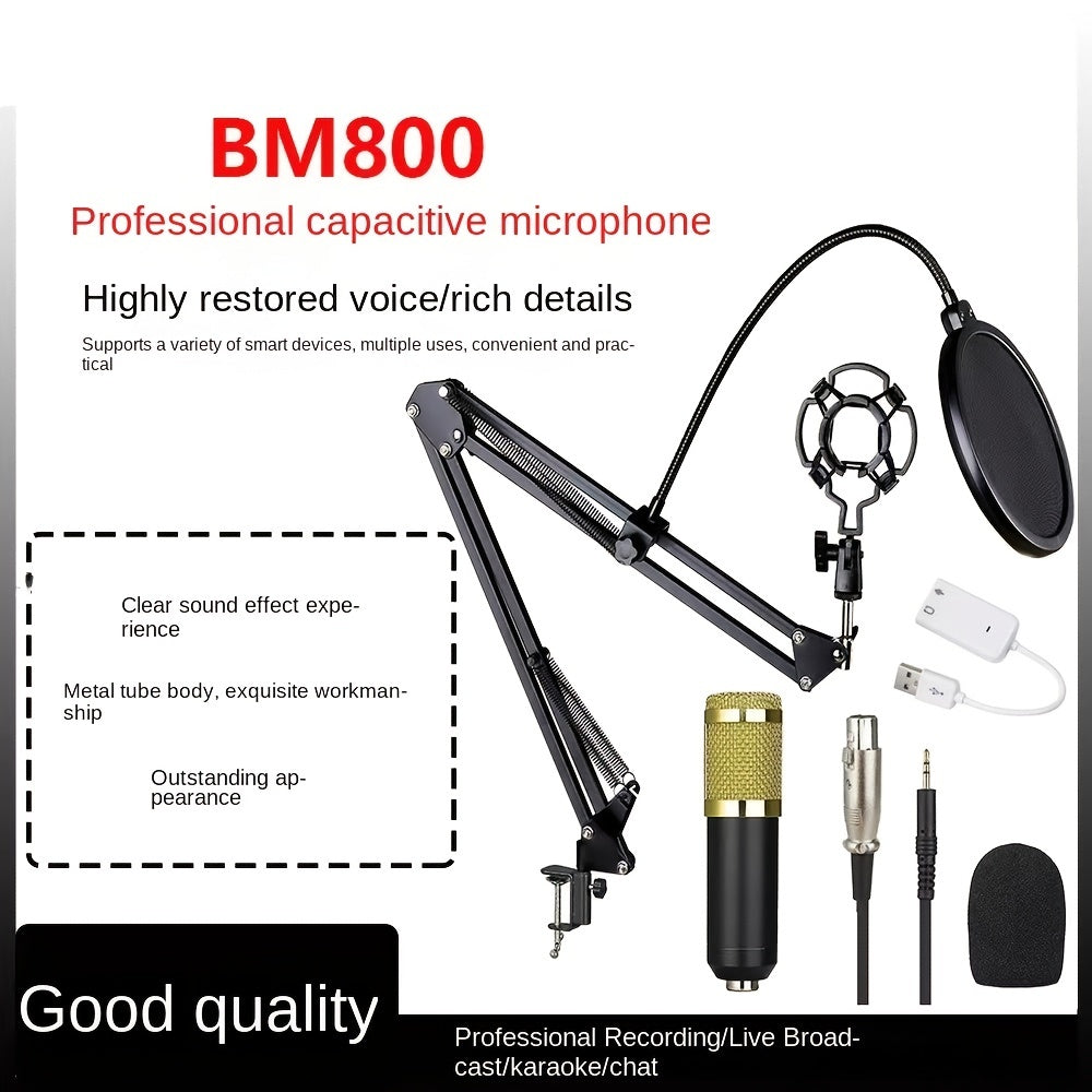 BM-800 Condenser Microphone Set With Anti-spray Microphone Bracket - Cyber Setups -