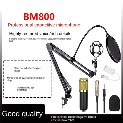 BM-800 Condenser Microphone Set With Anti-spray Microphone Bracket - Cyber Setups -